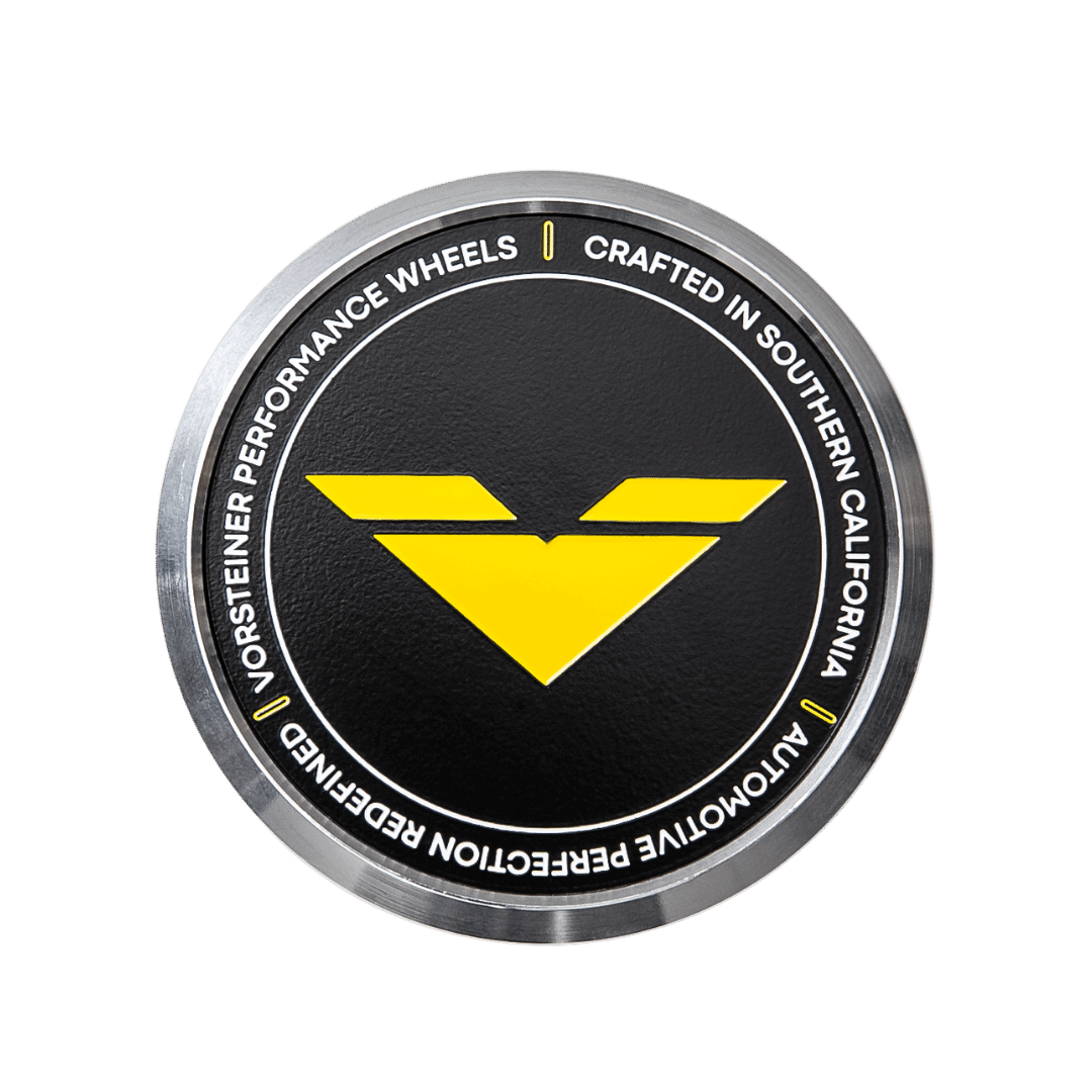 Vorsteiner Aluminum Center Caps - Black with Yellow Logo - Vorsteiner Wheels  - Toys - [tags]